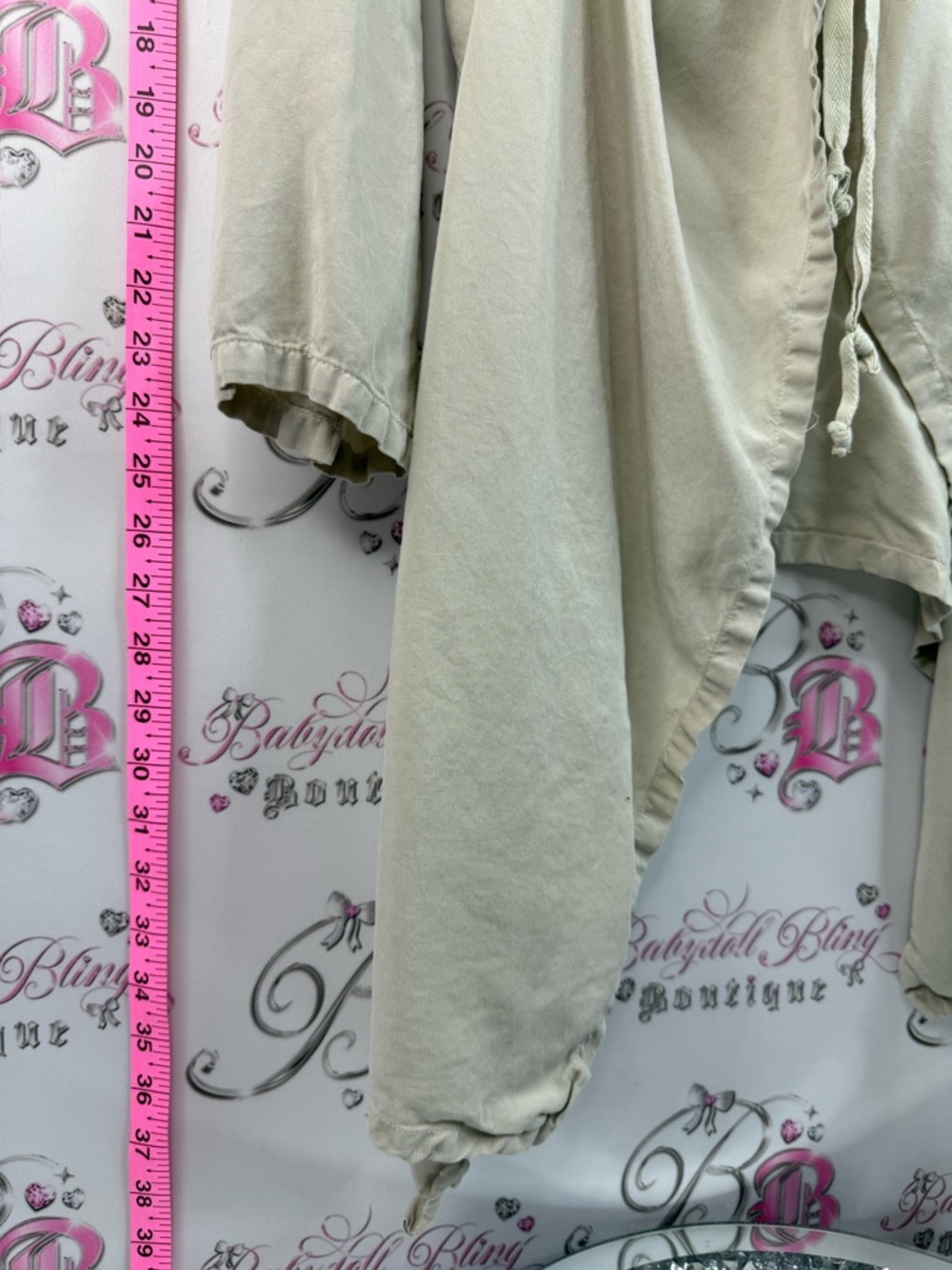 bryn Walker long sleeve cardigan Cream Ruffled Open-Front Draped Cardigan - Picture 5 of 15